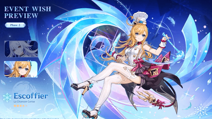 Escoffier — La Chanson Cerise (Genshin Impact 7.1) banner art
